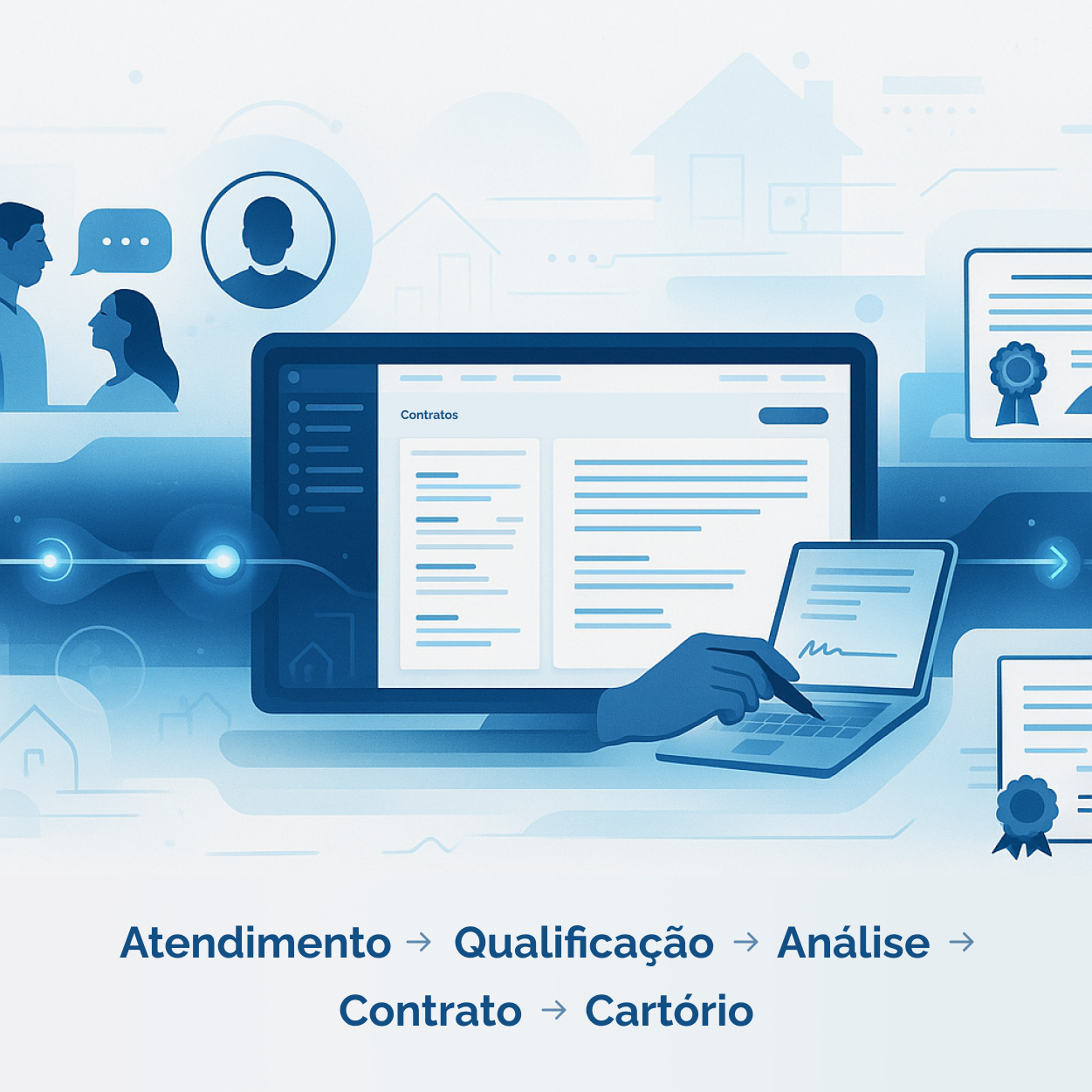 Workflow visual da jornada de crédito